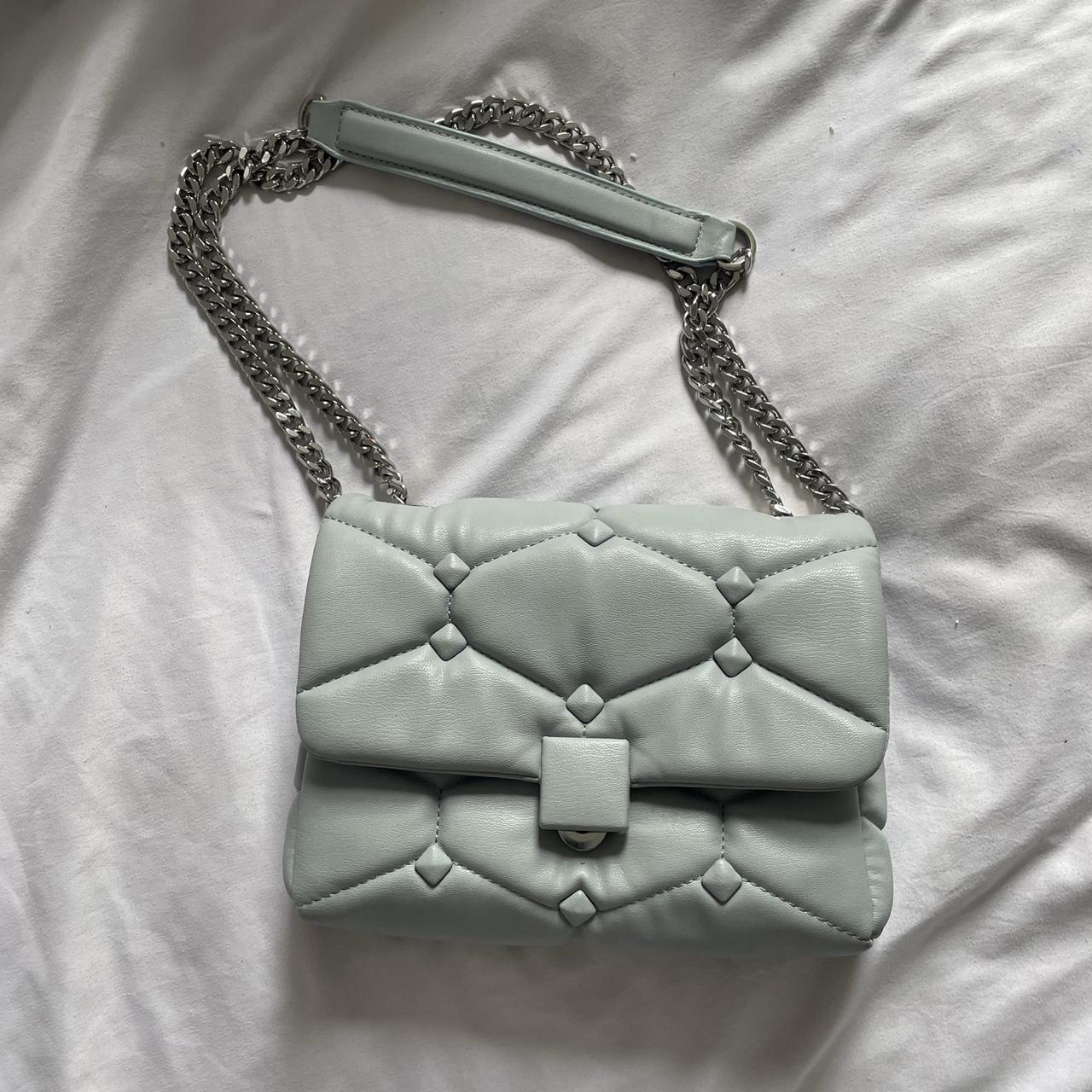 Zara leather crossbody bag with online chain