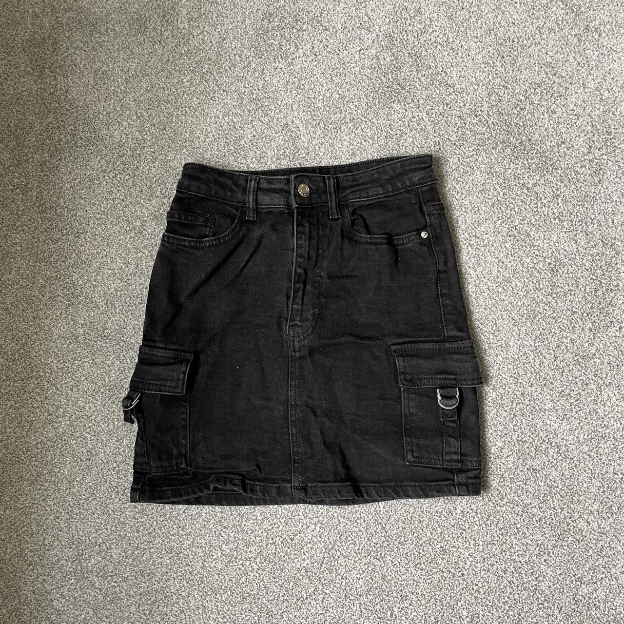 PRIMARK Denim Co black denim skirt. Utility style