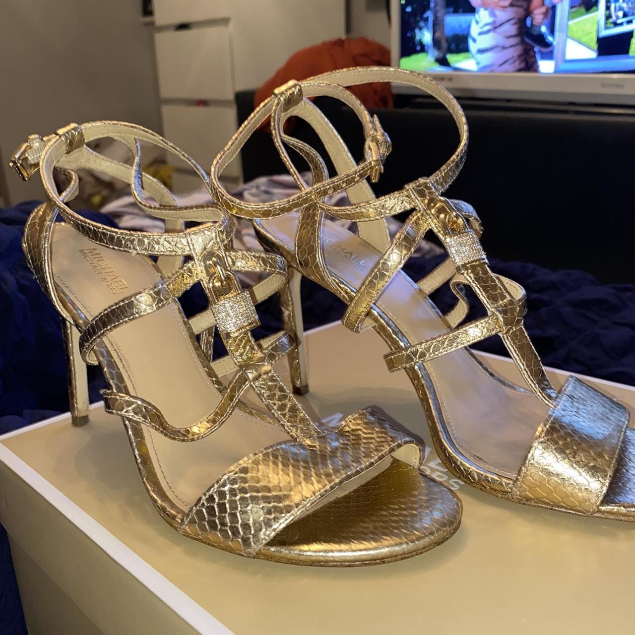 Michael Kors Women's Gold Sandals Depop