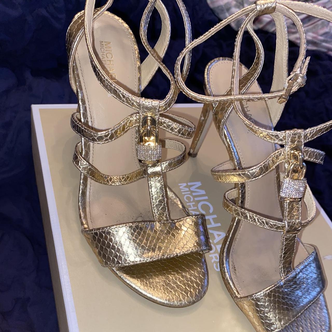 Michael Kors Women's Gold Sandals Depop