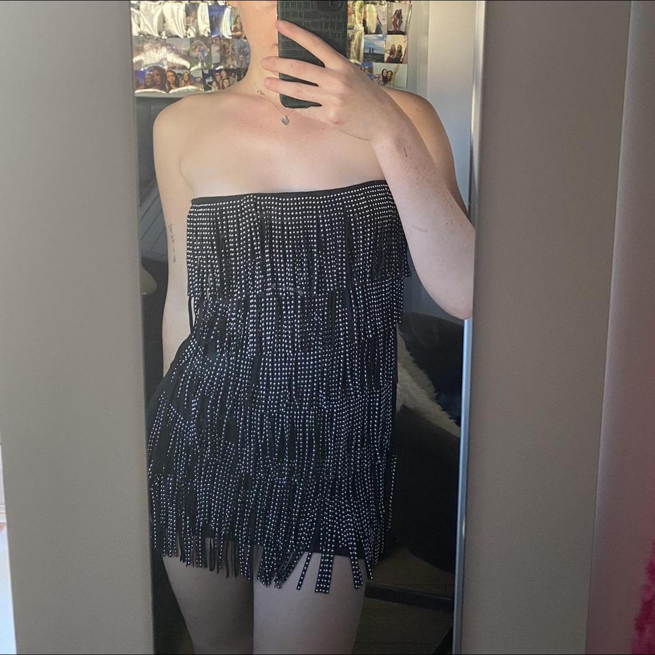 black frilly dress from missguided size uk6 zips... - Depop