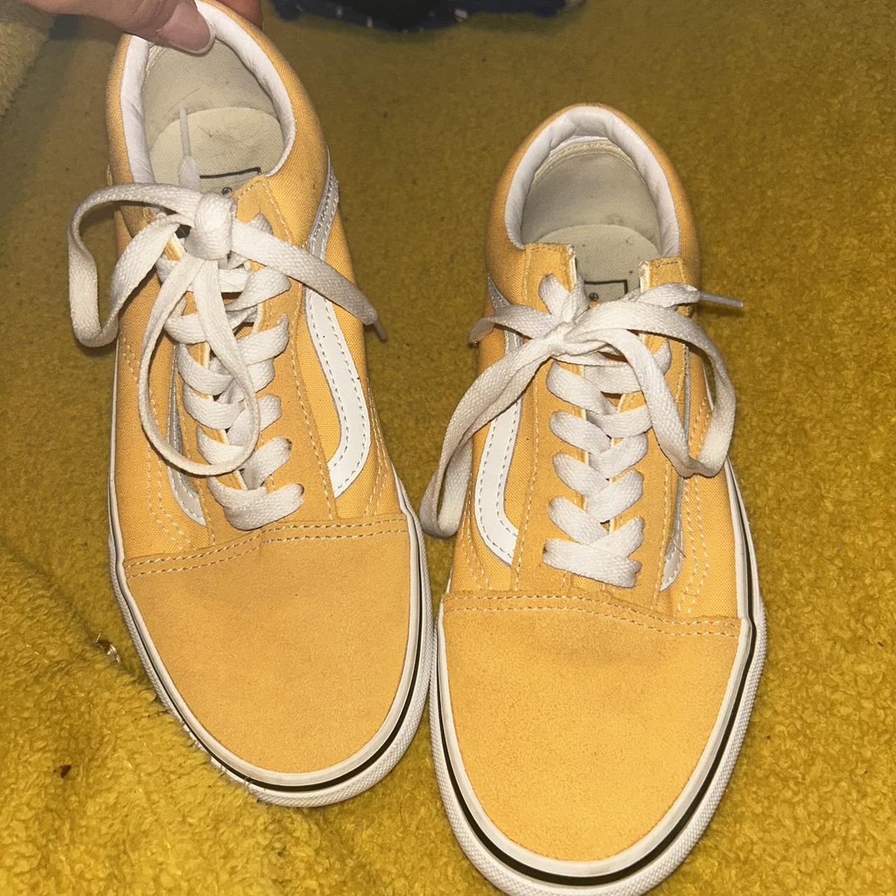 Yellow vans Size 5 women Worn once #yellowvans... - Depop