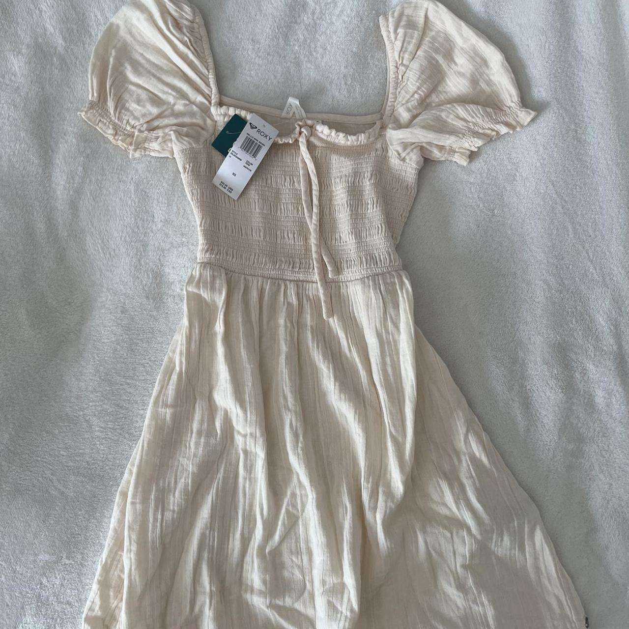 Roxy Babydoll Dress Cream Size XS Brand new, never... - Depop