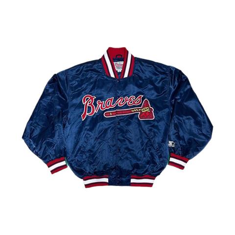 Vintage 90s Atlanta Braves Starter Satin Jacket. - Depop