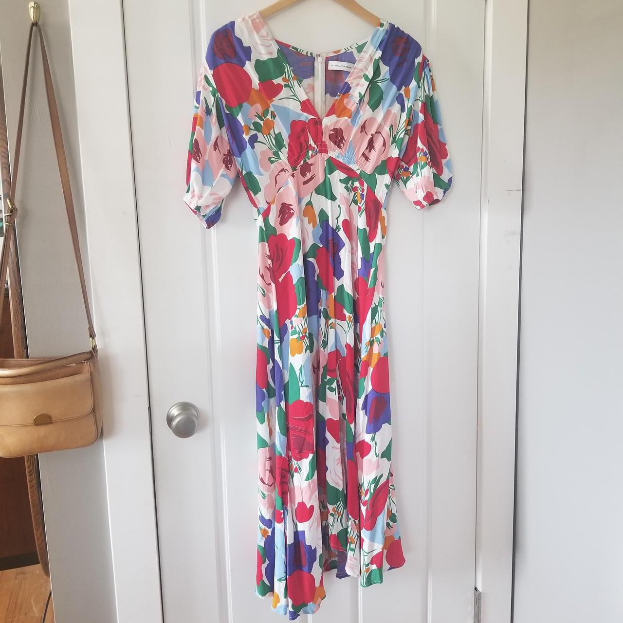 Faithfull the Brand Floral Midi V-Neck Ruffle 3/4... - Depop