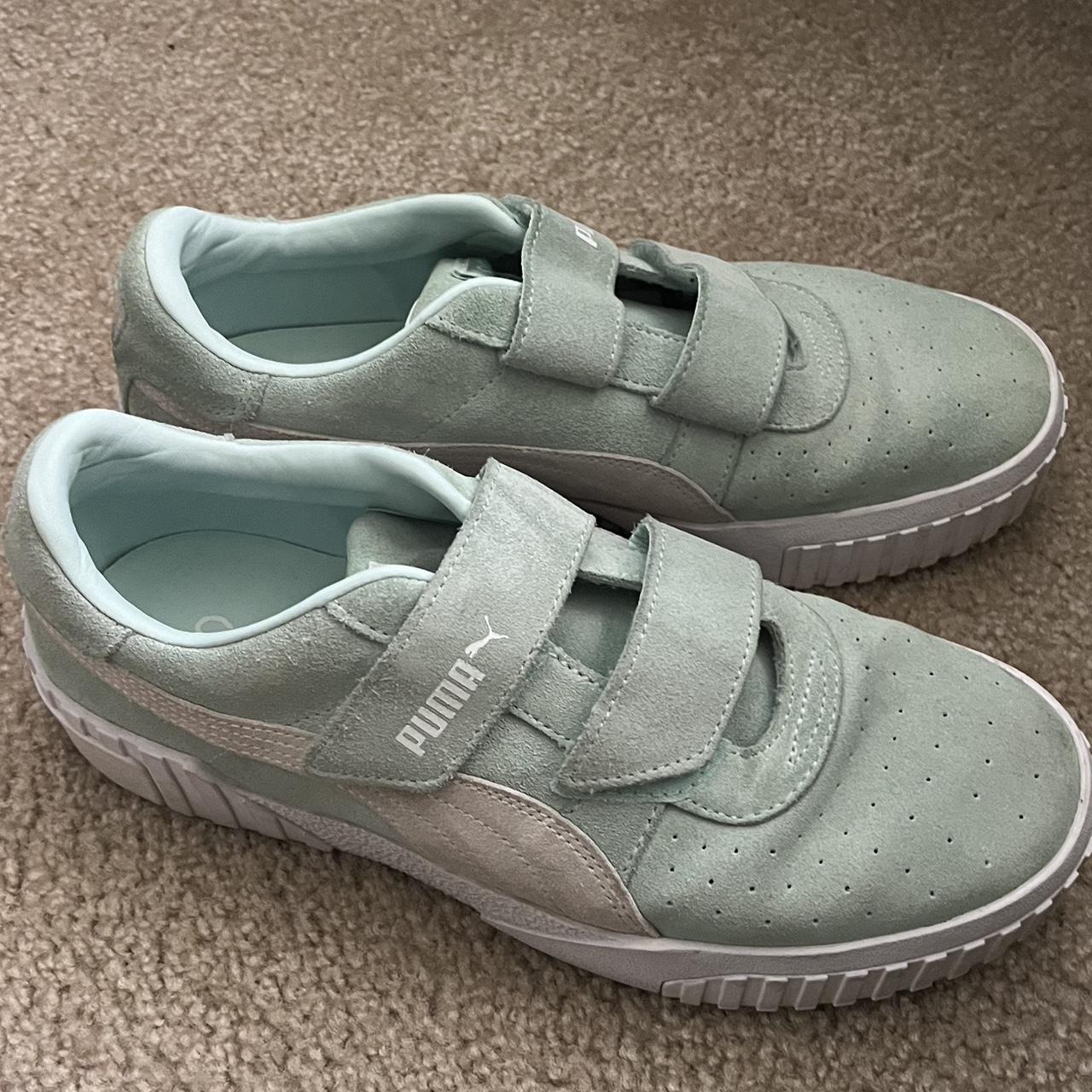 Mint Puma Velcro Sneakers Womens Size 95 Depop 5256