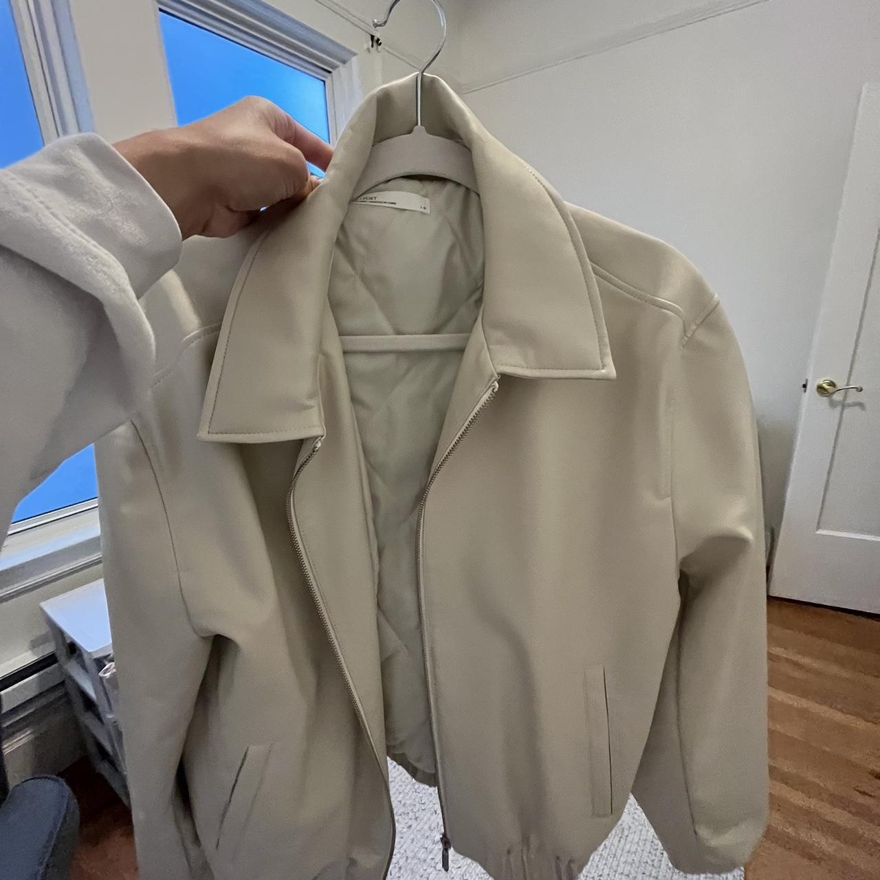 Oak Fort Women S Cream And White Jacket Depop