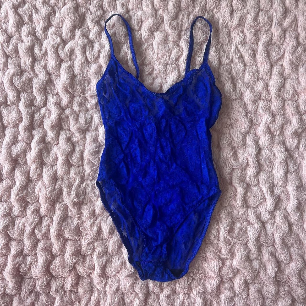 Royal blue cheap lace bodysuit