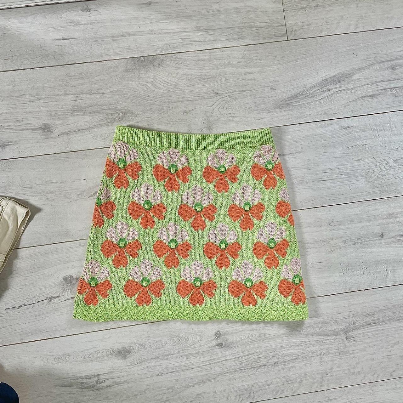 Zara knitted mini skirt Vintage colourful... Depop