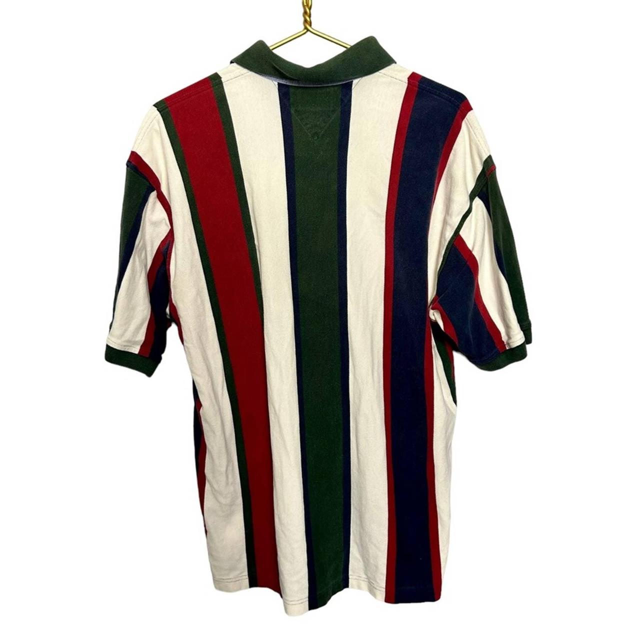 Vintage Tommy Hilfiger Striped Polo Shirt Size XL... - Depop