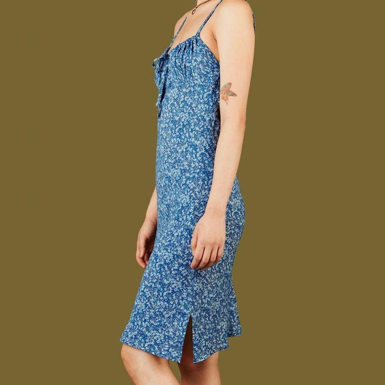 UNIF Women's Blue and Navy Dress Depop