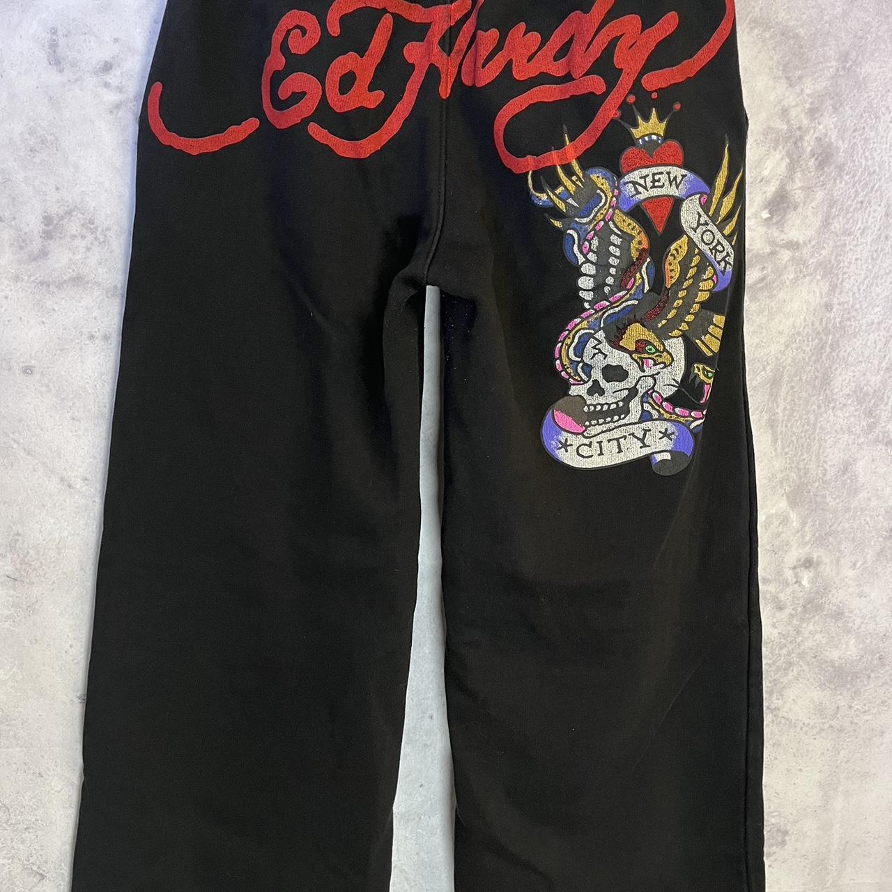 Ed Hardy Women's Black Joggers-tracksuits | Depop