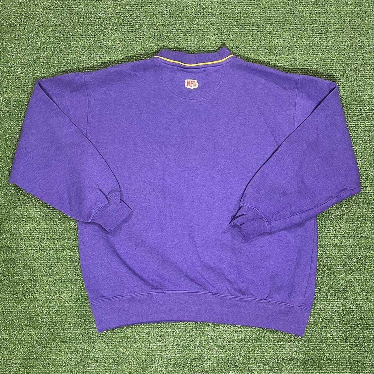 90s Vintage NFL Grey Vikings fleece Crewneck - Depop