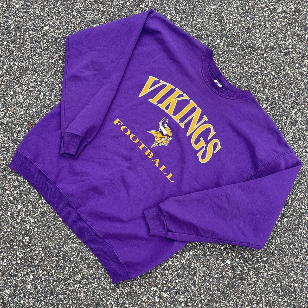 Vintage Champion Minnesota Vikings Embroidered Sweatshirt in Youth