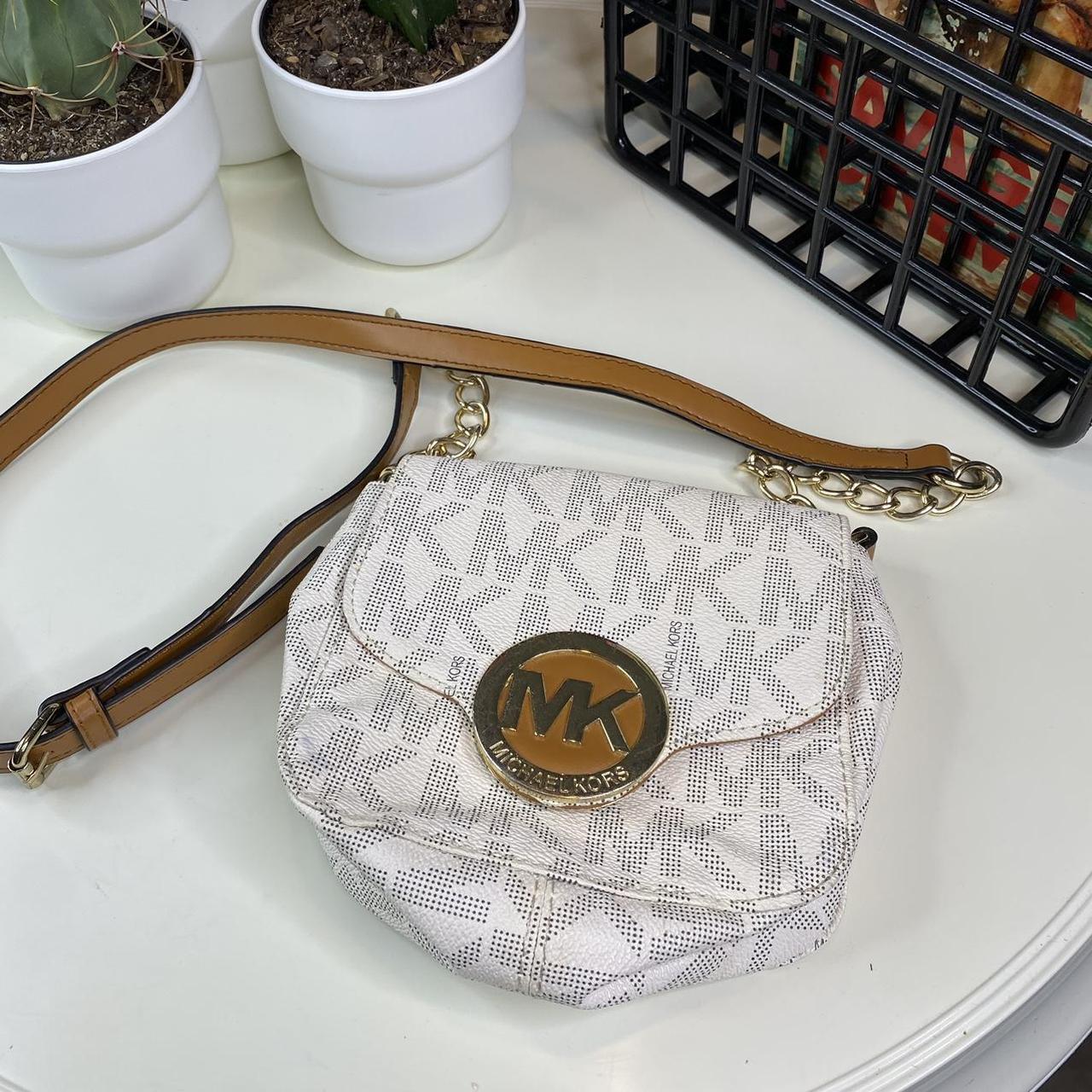 Michael Kors cross body small bag white monogram Depop