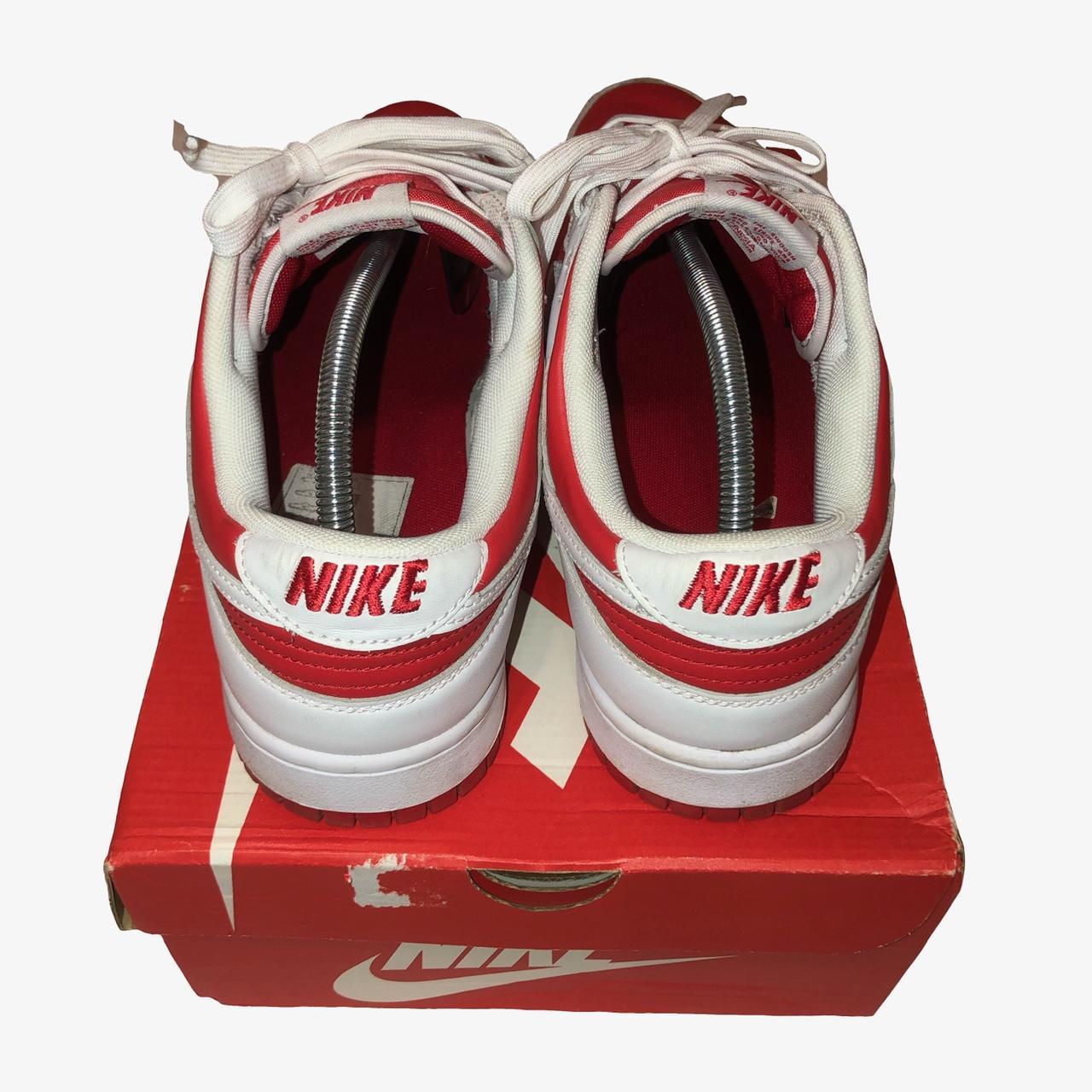 Nike Men's Red and White Trainers | Depop