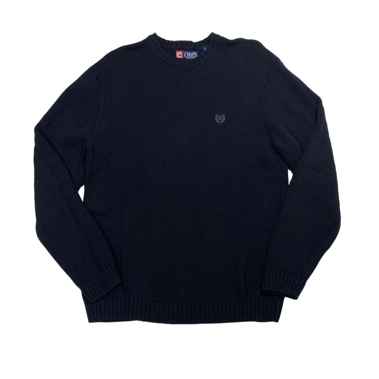 Chaps basic black cotton sweater -men’s size... - Depop