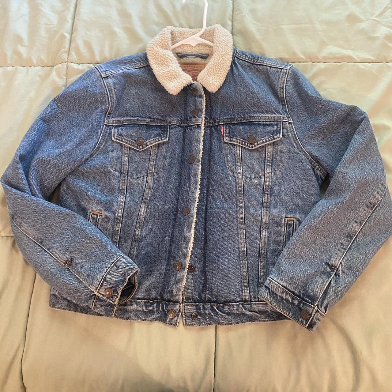 Levi's fleece denim on sale jacket