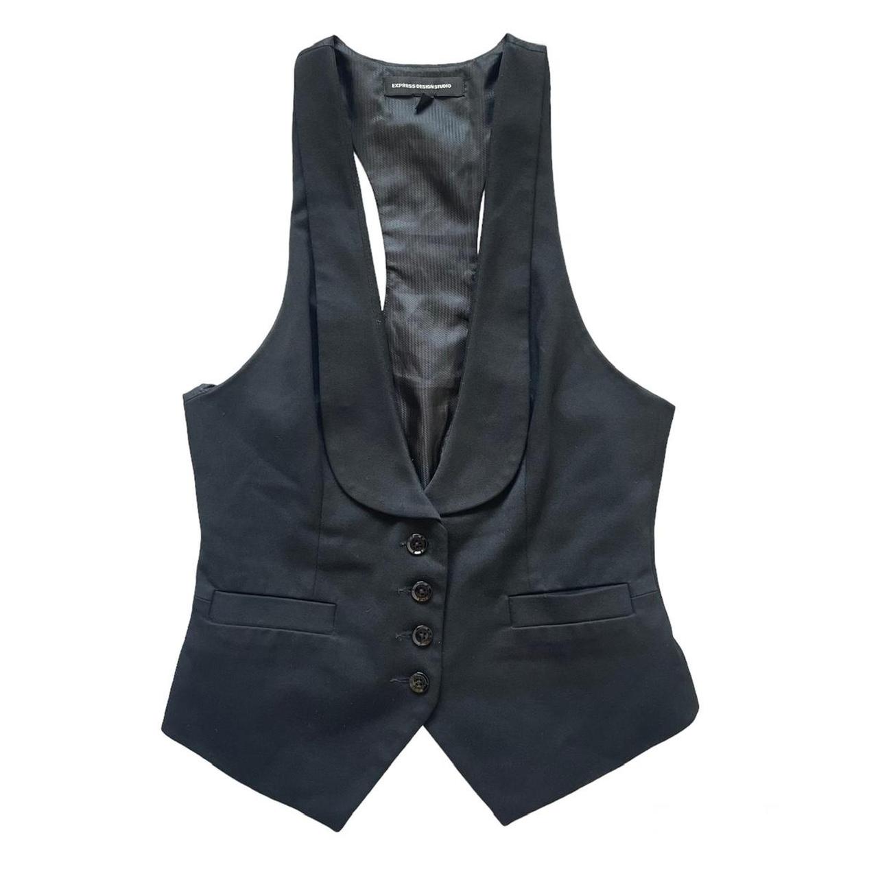 Express Women's Black Waistcoatsvests Depop
