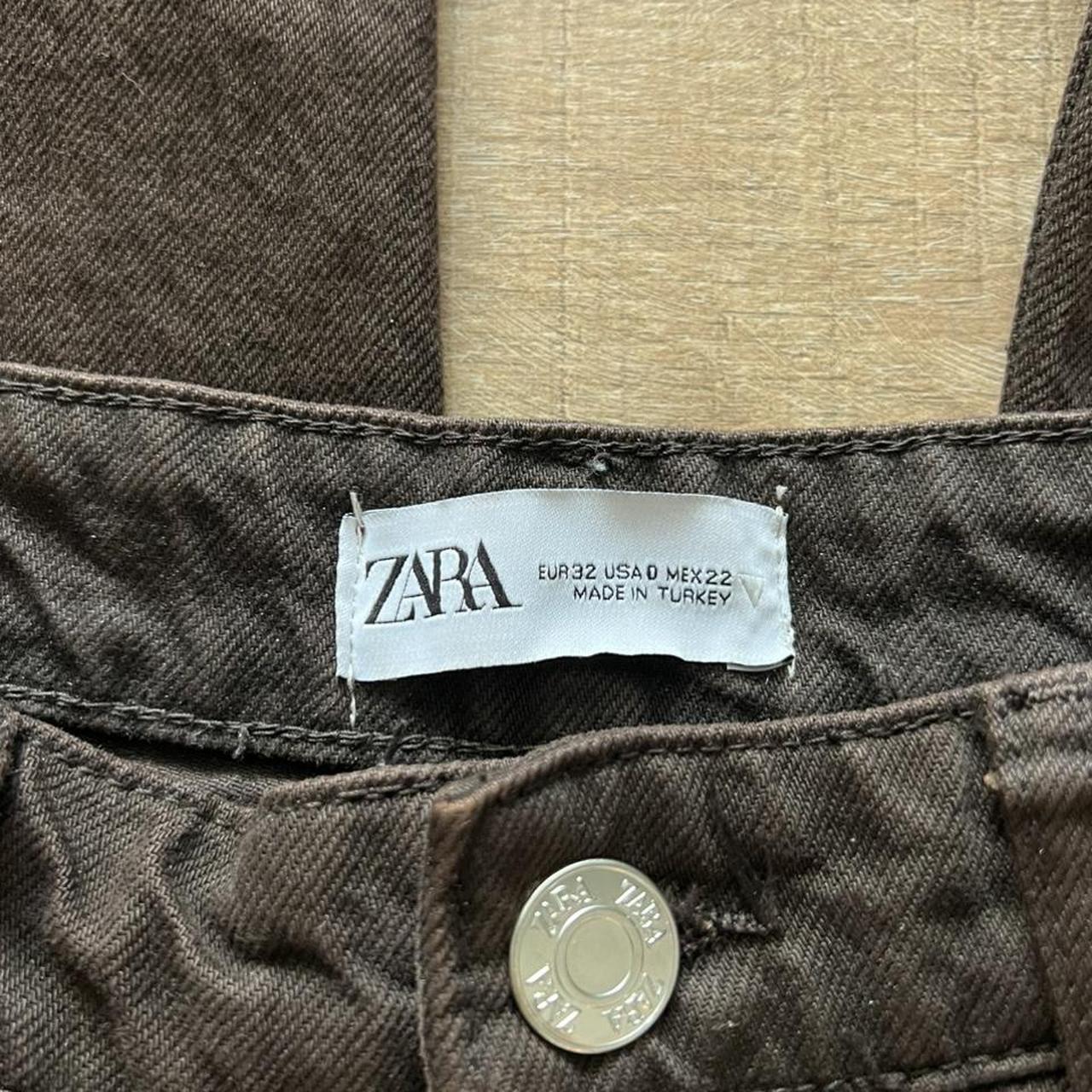 Zara chocolate brown jeans 🤎 size 0, fits like a... Depop