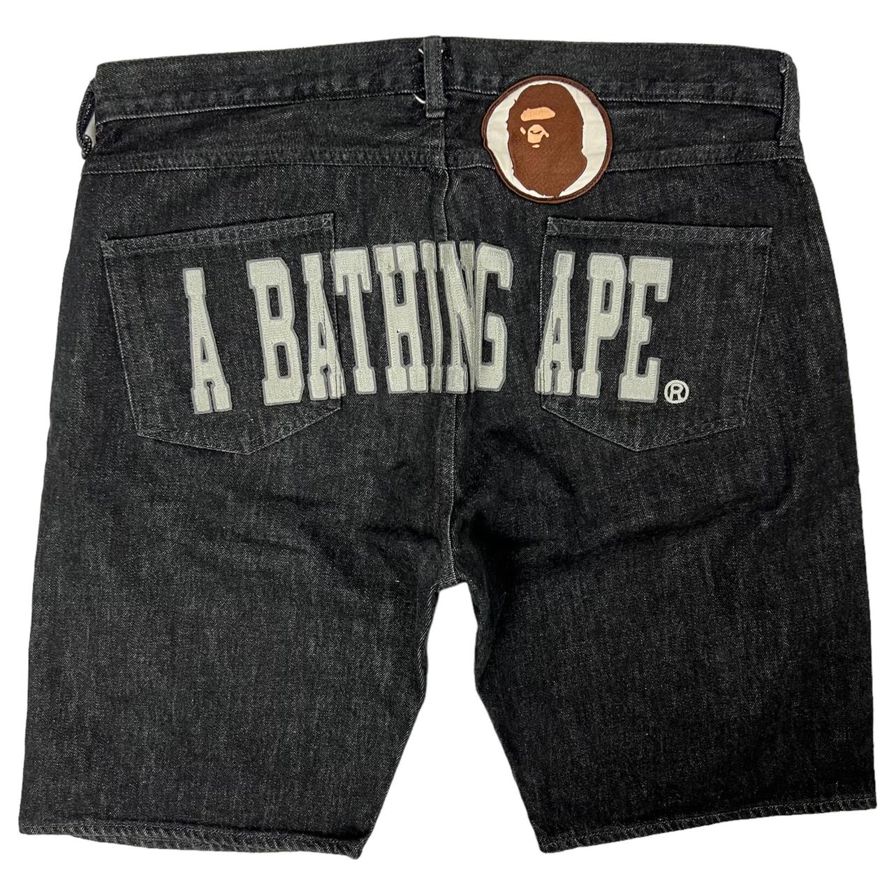 A-Bathing-Ape Bape Block Spellout Denim... - Depop