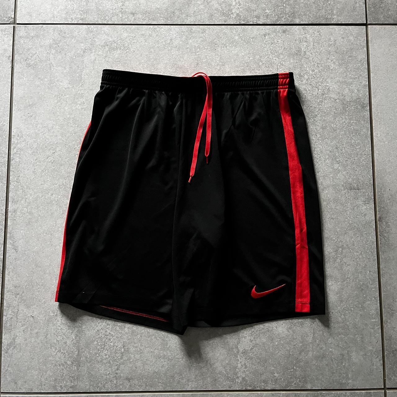 Vintage Black Red Nike Dri Fit Shorts Embroidered