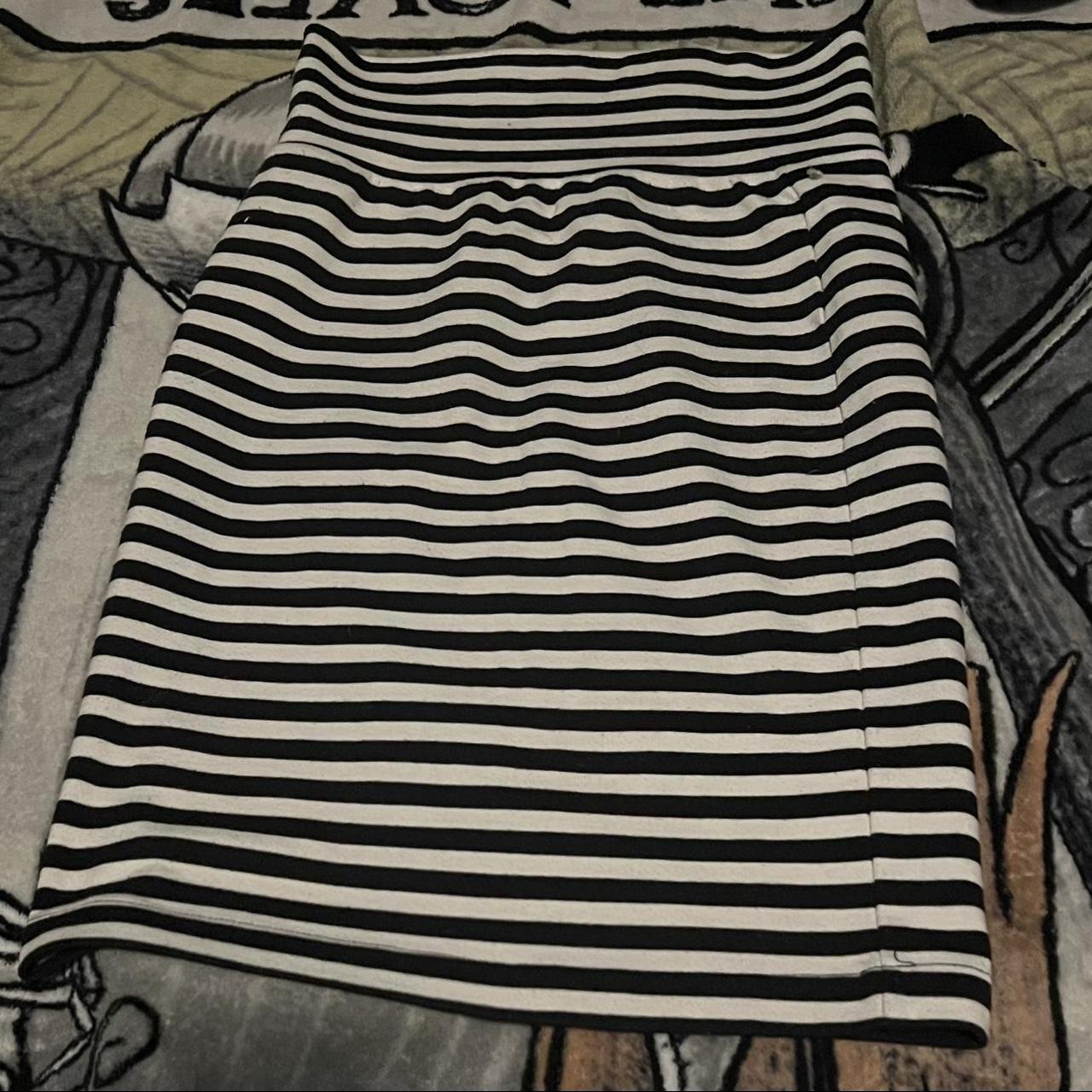 Size small/p forever 21 black and white striped skirt - Depop