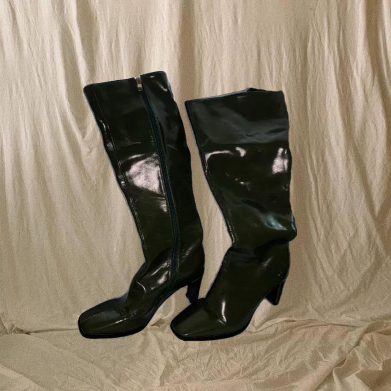 Plastic knee high boots best sale