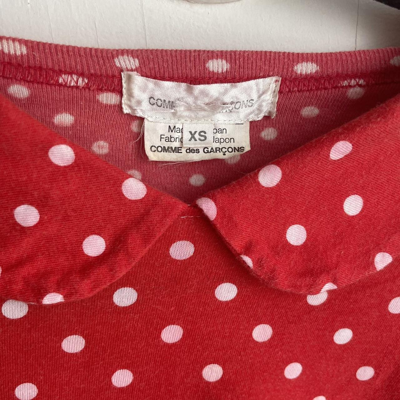 Comme Des Garcons Half Back Polka Dot Reddish Top - Depop