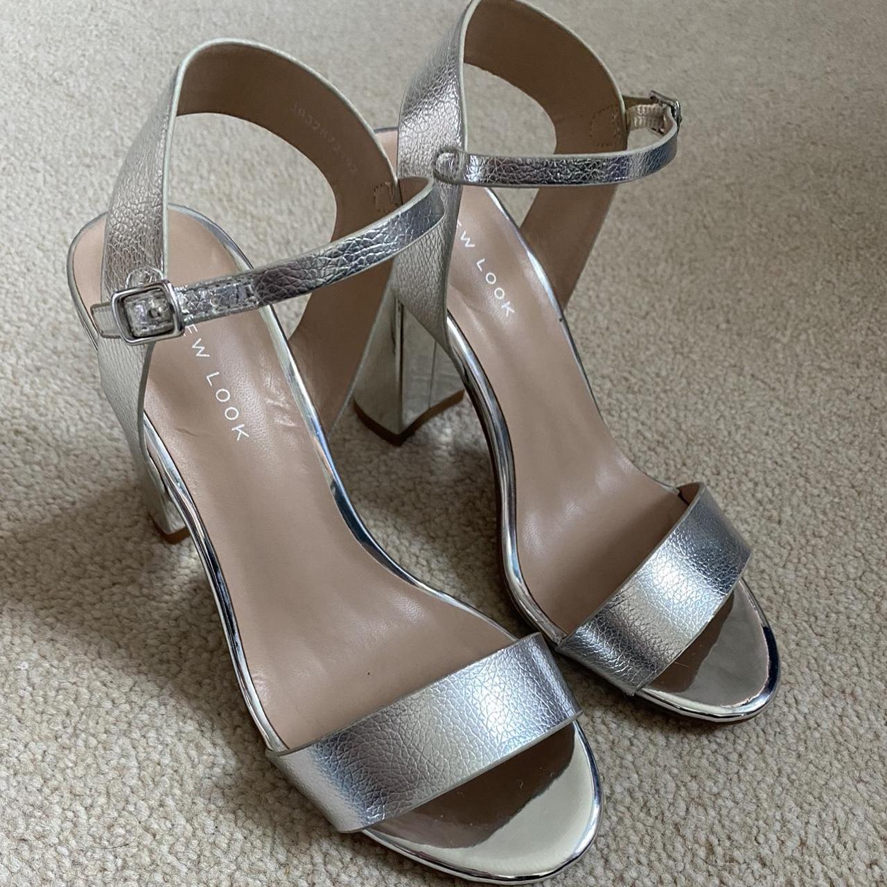 silver heels for women new look