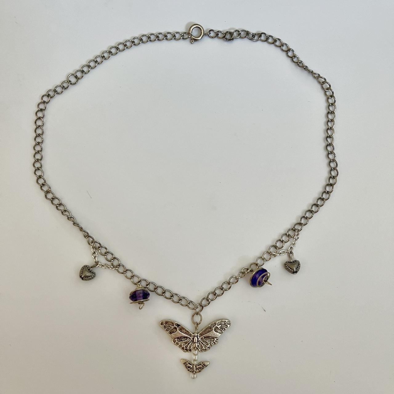 handmade silver butterfly necklace! :) 💟😽🦋 FREE... - Depop