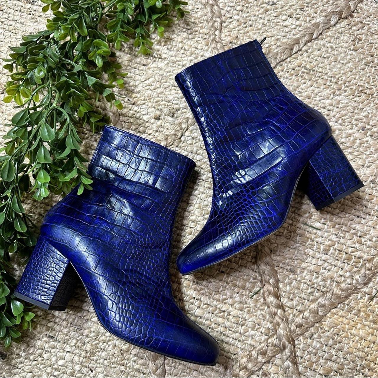 Blue sales snakeskin boots