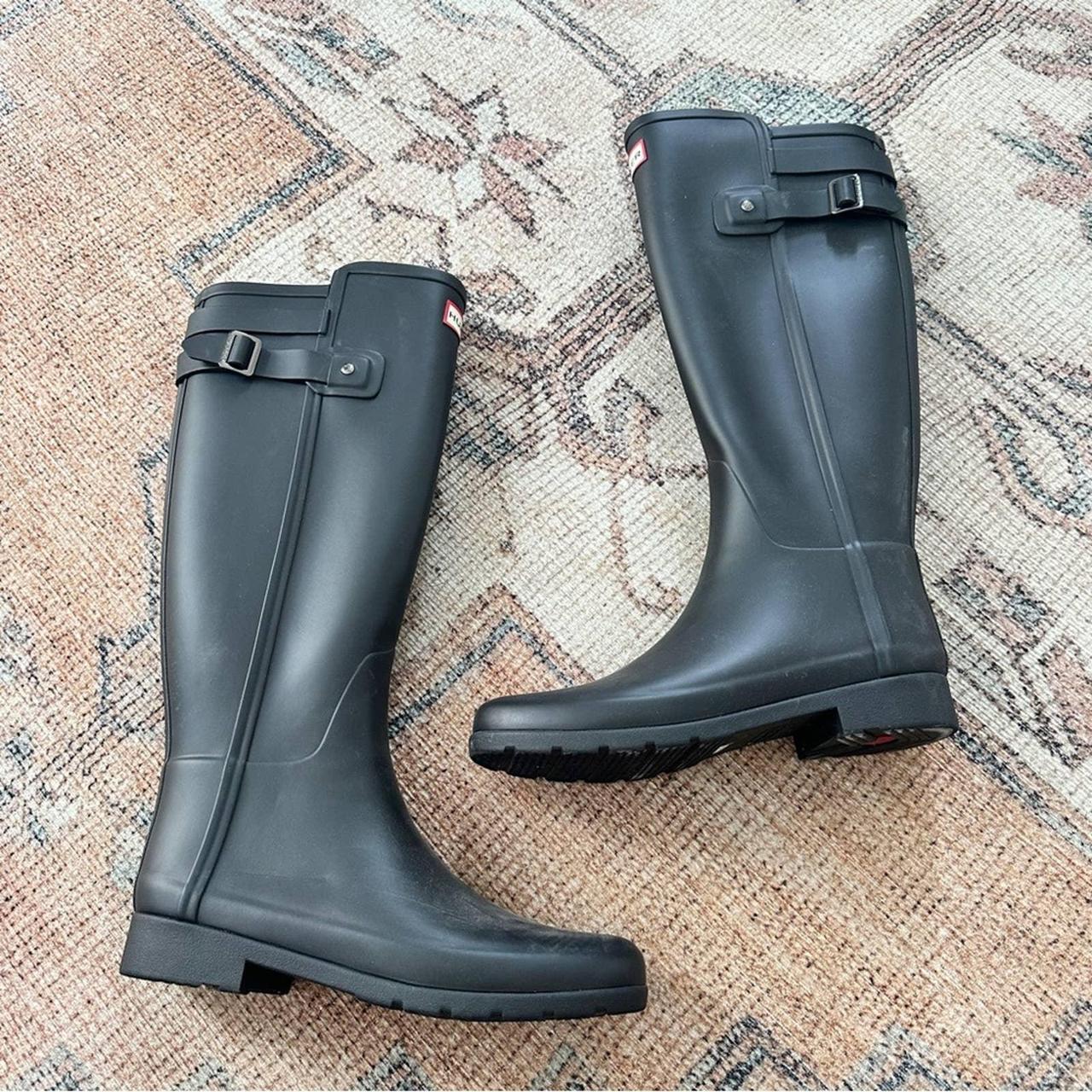 Hunter original refined back cheap strap black wellington boots