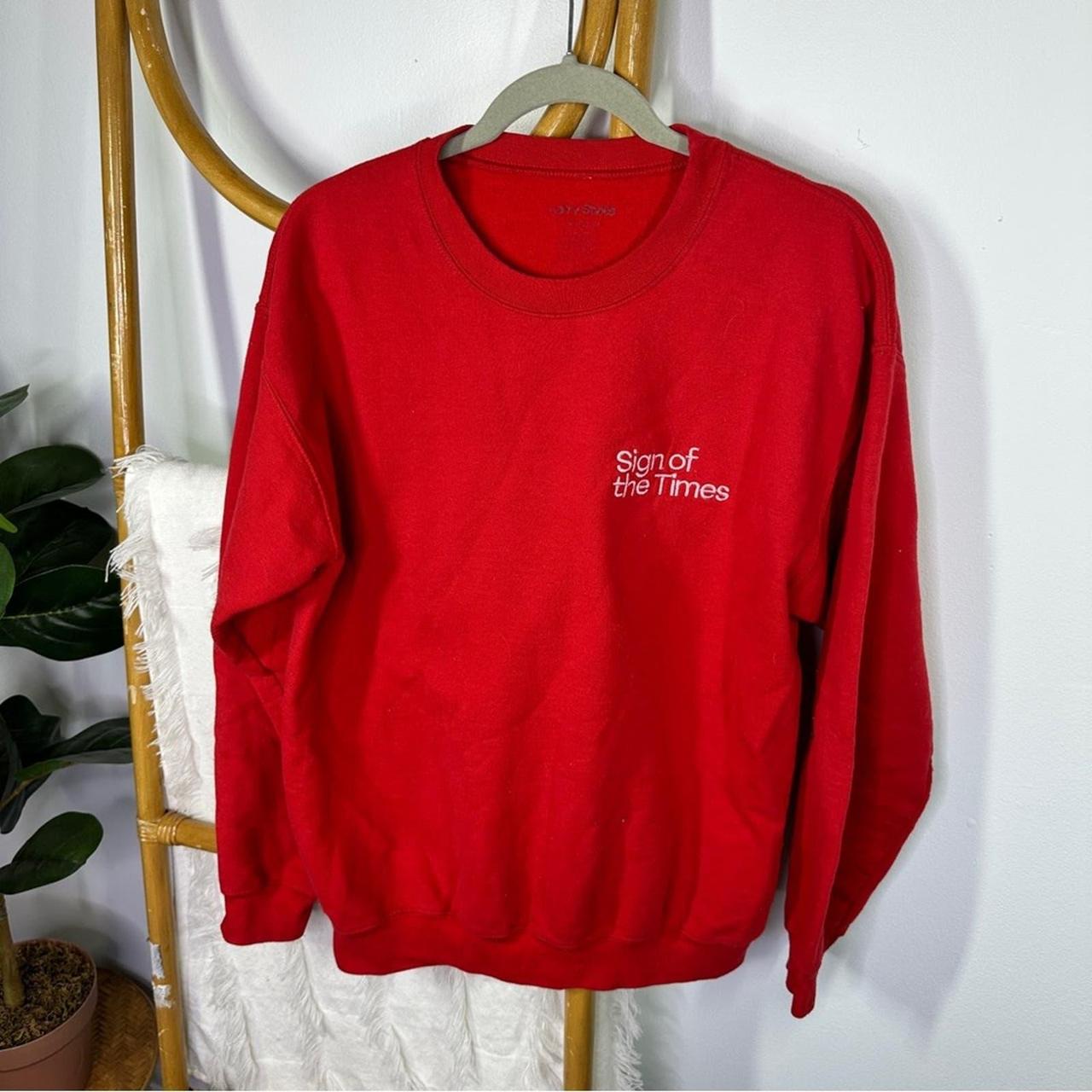 Harry Styles Red Sign of the Times Crewneck... - Depop