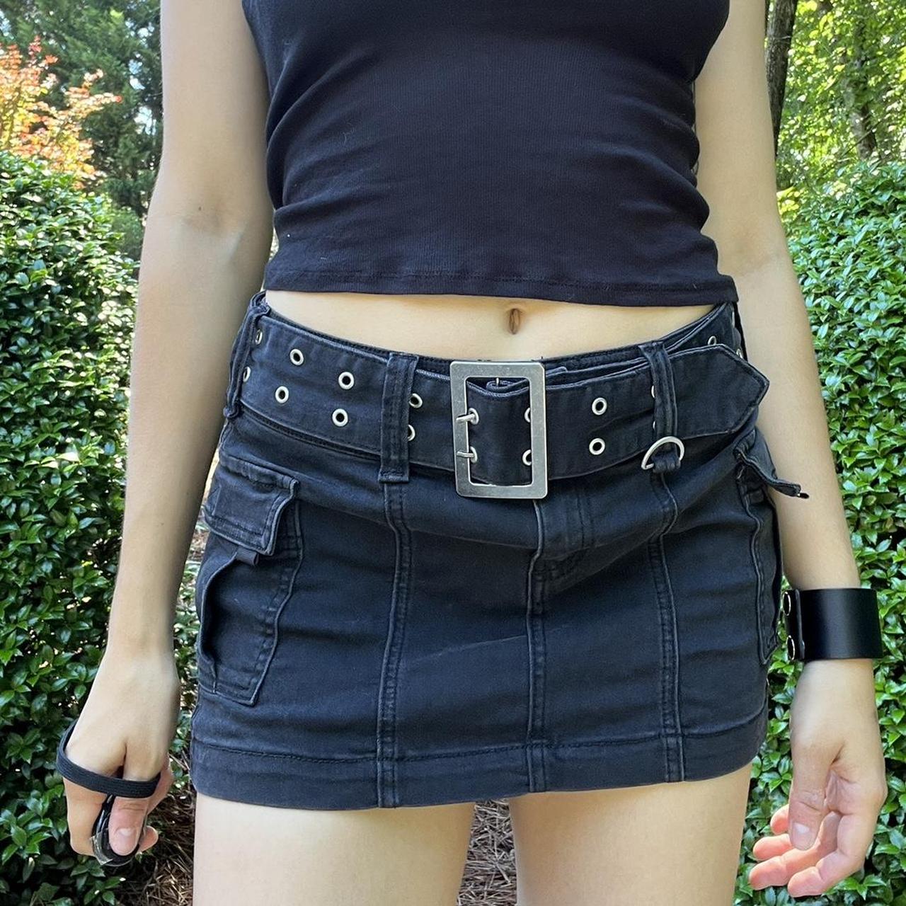 gothic rocker mini skirt w belt. From urban... - Depop
