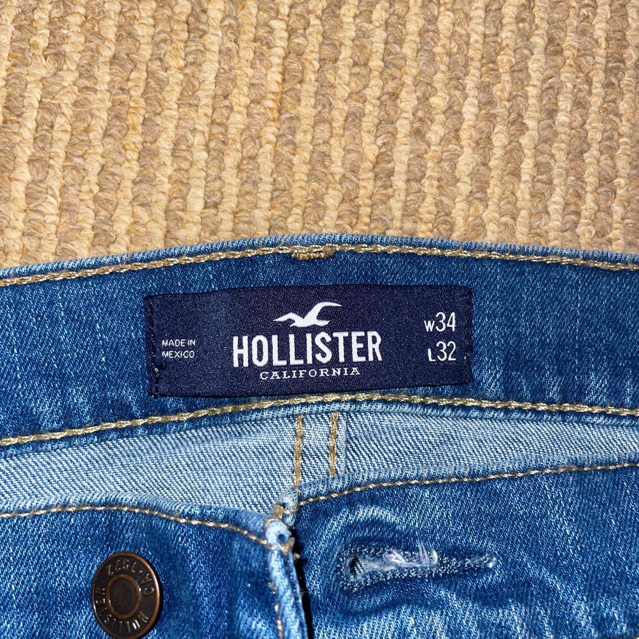 Hollister blue skinny jeans. Worn once pristine... - Depop