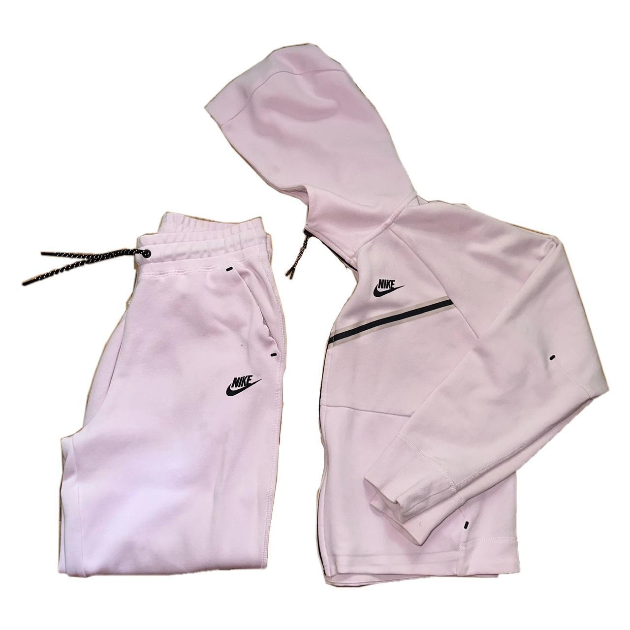 womens pink nike tech tracksuit