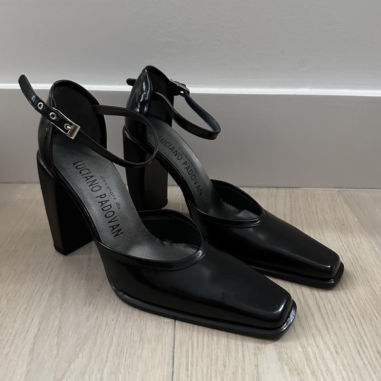 Nwt Luciano Padovan Leather Square Toe Heels With Depop 4364