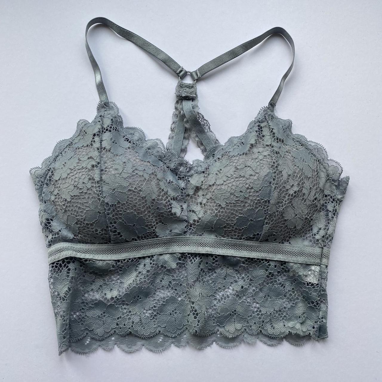 Grey lace Bralette £7.50 Size 6-8 Removable... - Depop