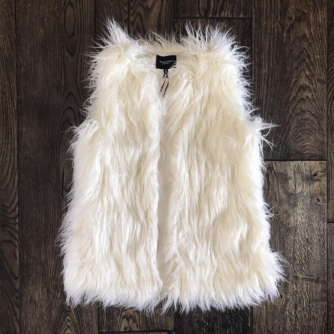 Brave Soul Faux fur gilet from ASOS Bnwt Cream Depop