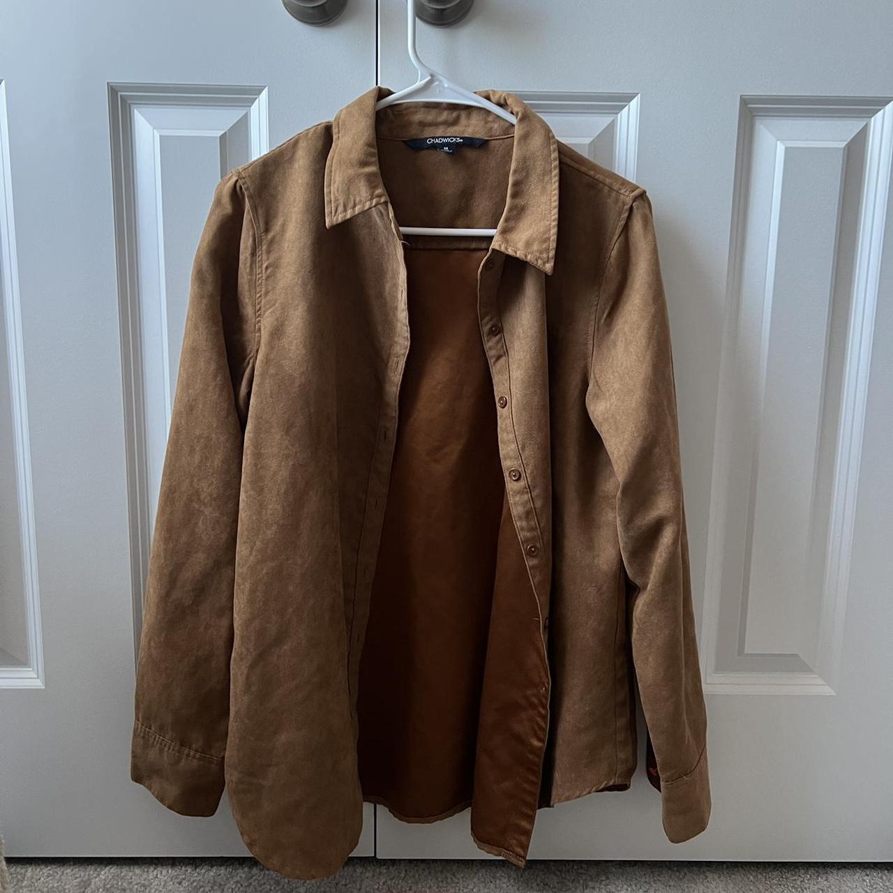 brown button up, good for layering or just wearing... - Depop