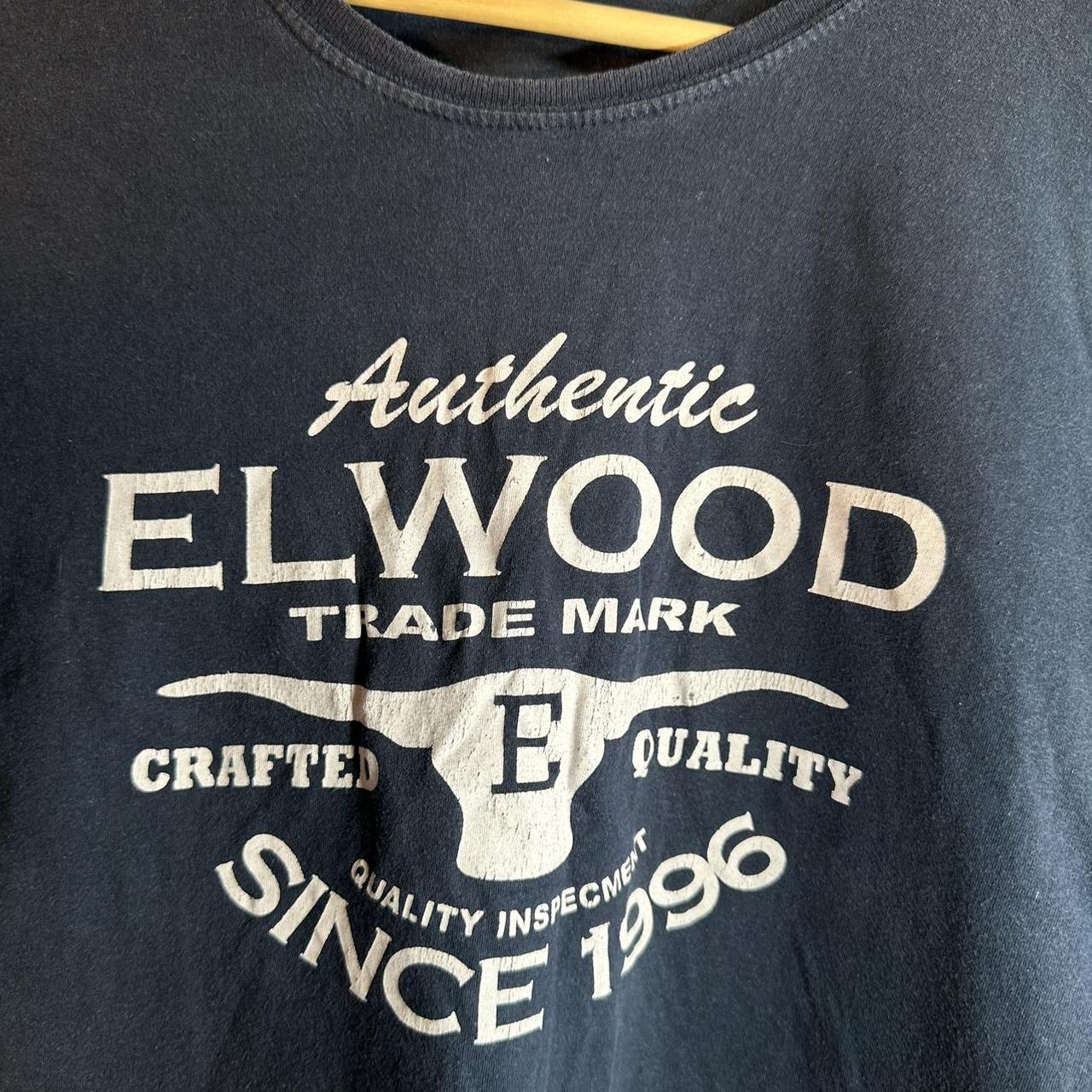 ELWOOD bulls skull boxy navy tshirt - vintage 1990... - Depop