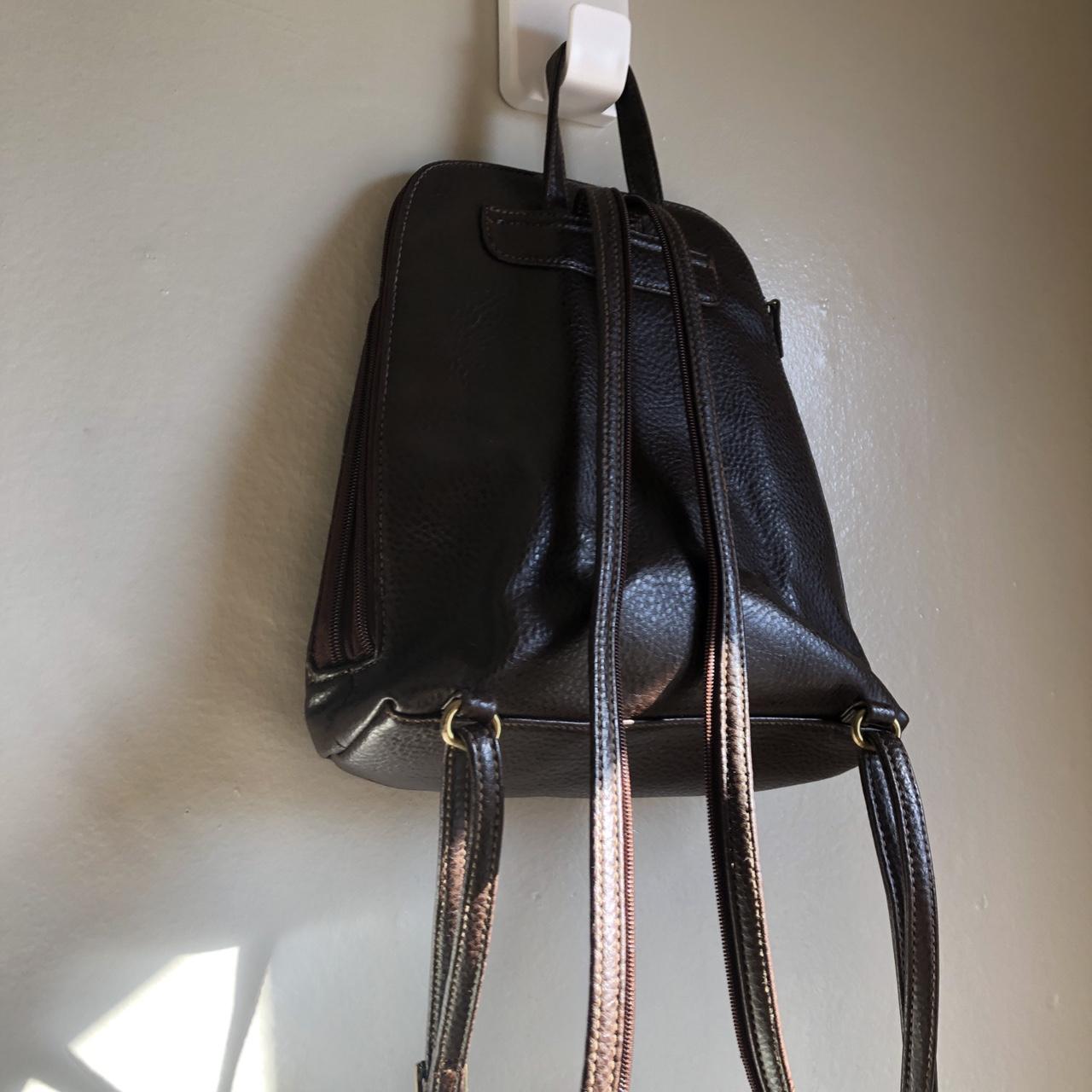 Mini backpack. 90s vintage. Leather leather leather.... - Depop
