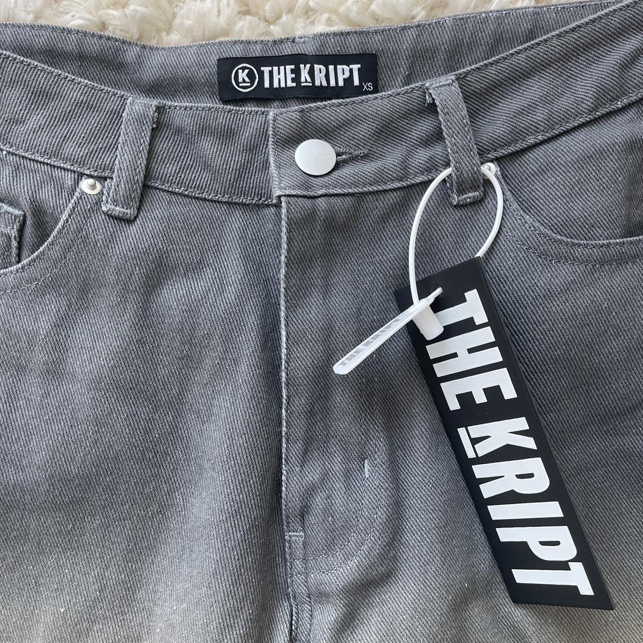 The Kript Women's Grey and Orange Jeans | Depop