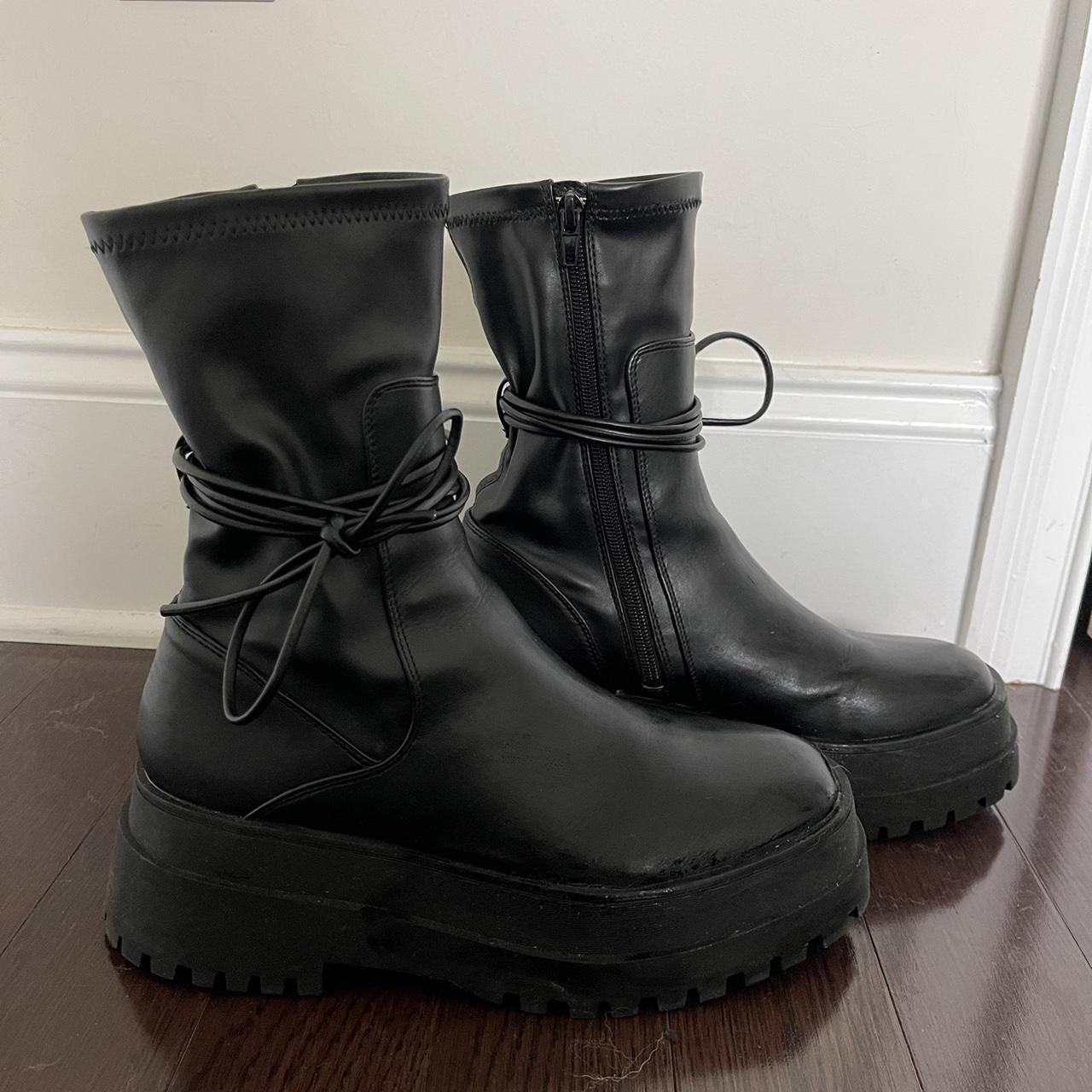 public desire finale chunky flat ankle boots