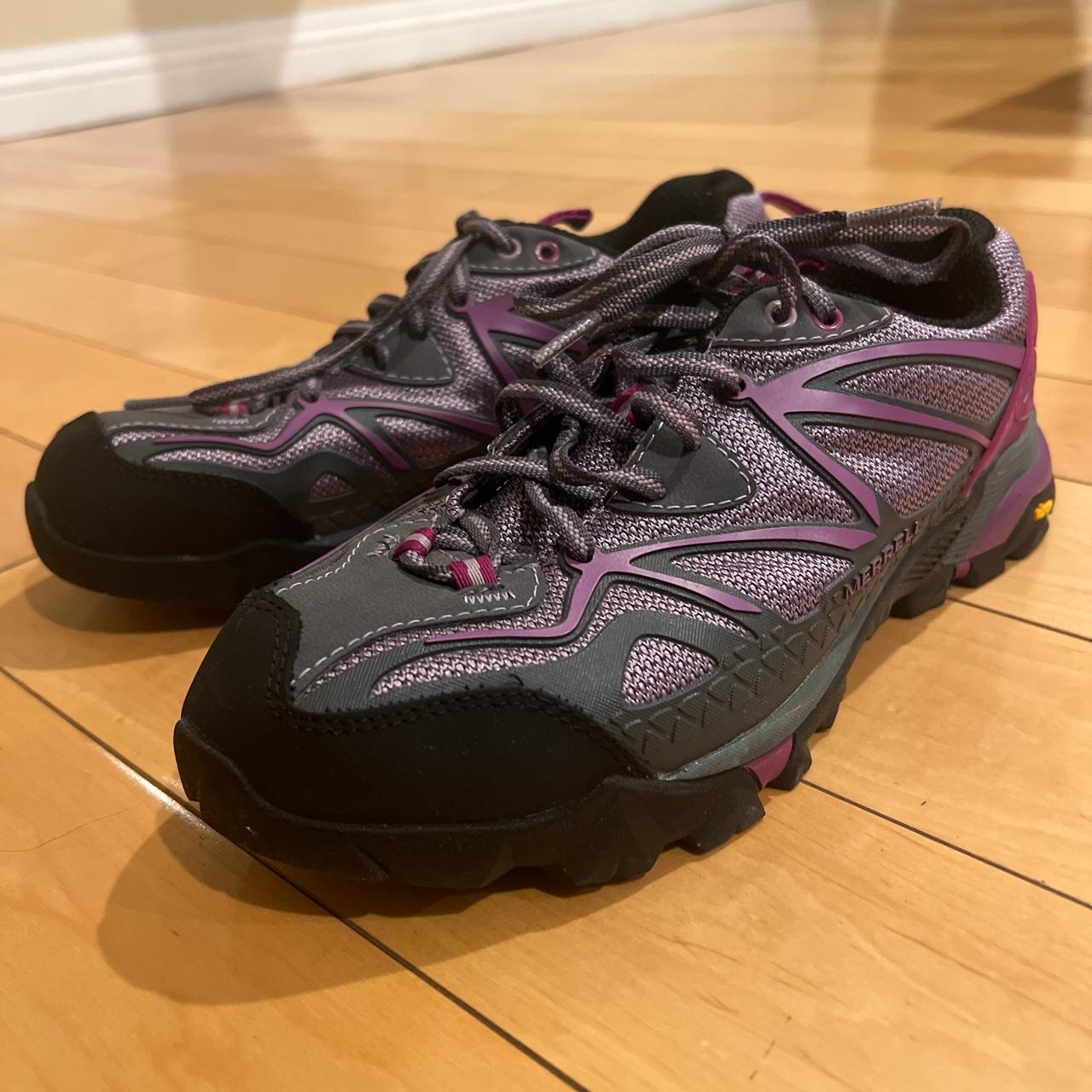 merrell purple sneakers PAYPAL ONLY size 8 gorp... - Depop