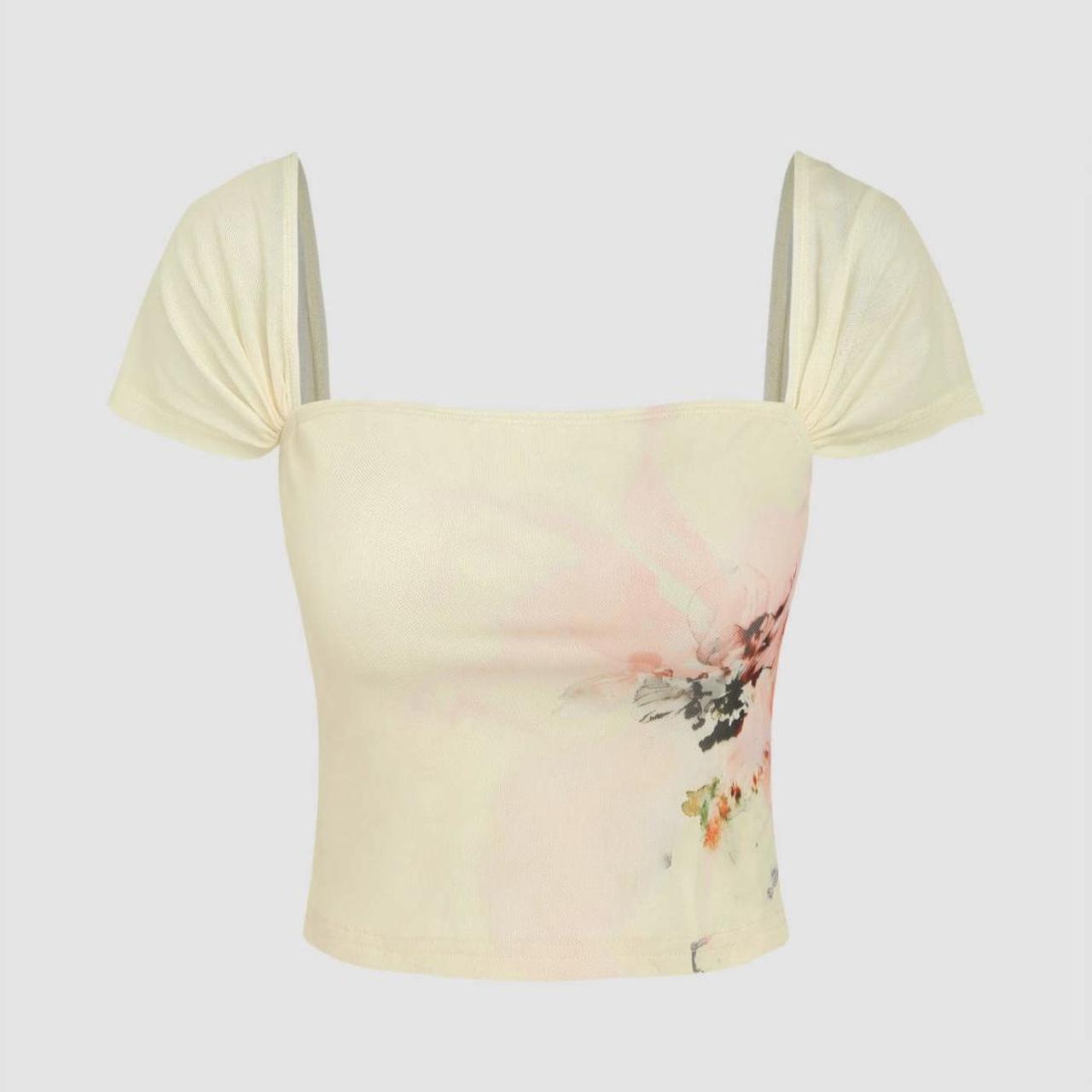 Cider Women's Yellow Croptop Depop