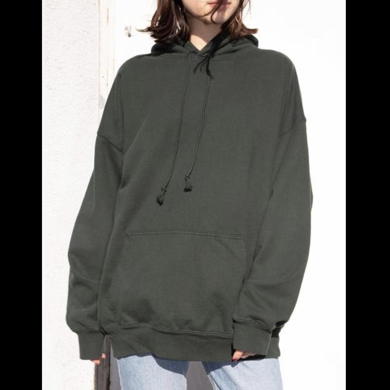Brandy Melville green Christy hoodie Oversized small... Depop
