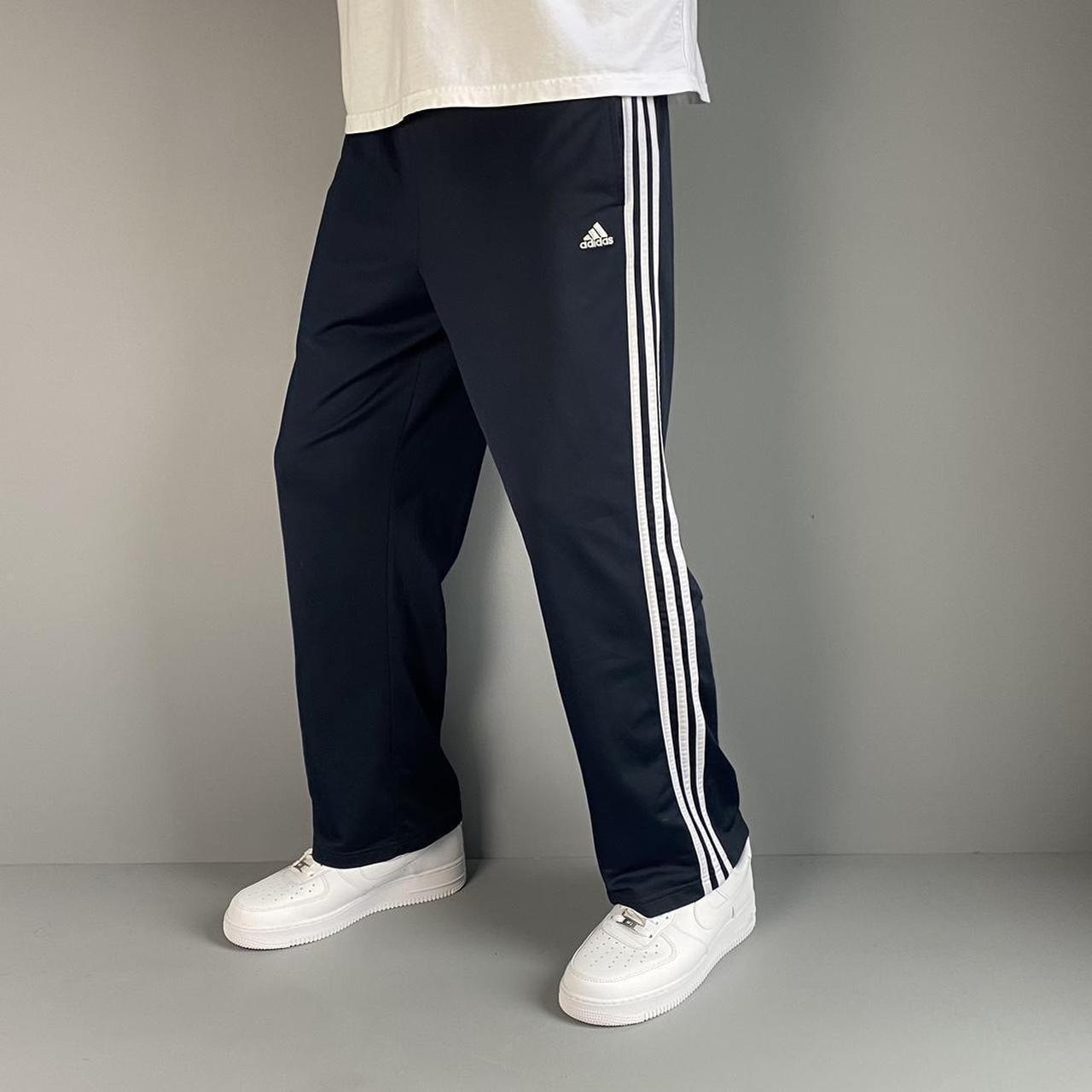 Navy Adidas Tracksuit bottoms Size Medium Tag... Depop