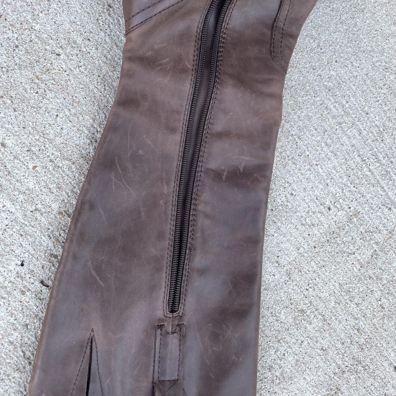 2000s Whimsy Goblincore Knee High Brown Leather... - Depop